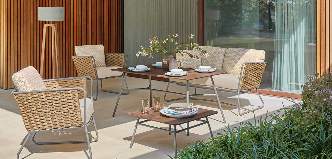 Loungemöbel aus Geflecht, Edelstahl, Aluminium - Garpa