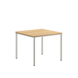 Portland Tisch Edelstahl 90 x 90 Tischplatte Teak