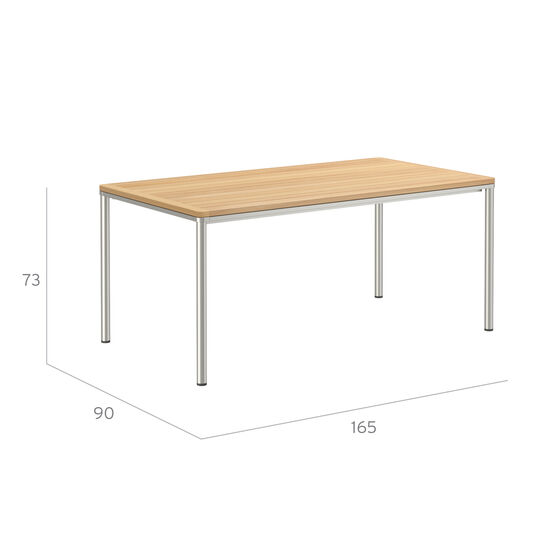 Portland Tisch Edelstahl 165 x 90 Tischplatte Teak