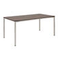 Portland Tisch Edelstahl 165 x 90 Tischplatte Kunstharz Patina Graubraun