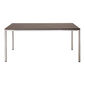Portland Tisch Edelstahl 165 x 90 Tischplatte Kunstharz Patina Graubraun
