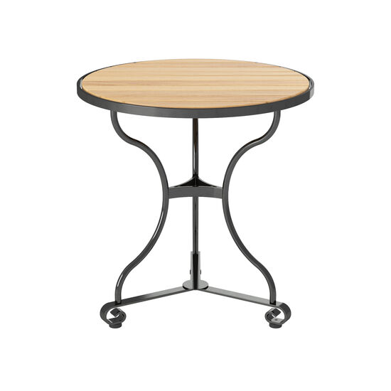 Fontenay Beistelltisch rund 55, Teakleisten