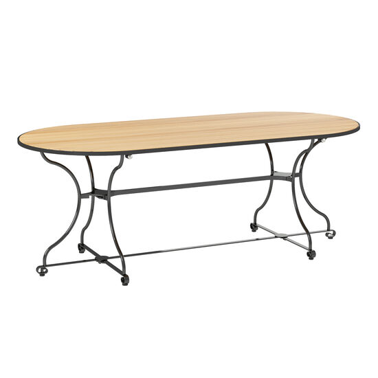 Fontenay Tisch oval 200 x 90  klappbar, Teakleisten