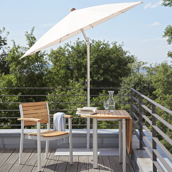 Toscana Schirm 2,20 m rund, Elfenbein, Aluminium-Mast