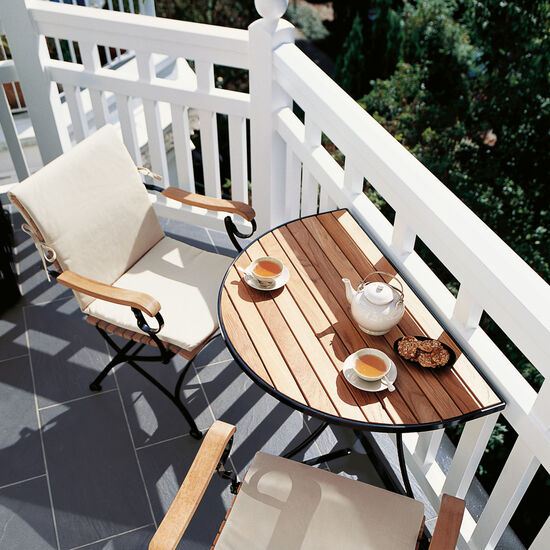 Fontenay Balkontisch 85 x 54, Teakleisten