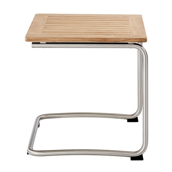 Bolero Beistelltisch Edelstahl 55 x 55 Teak