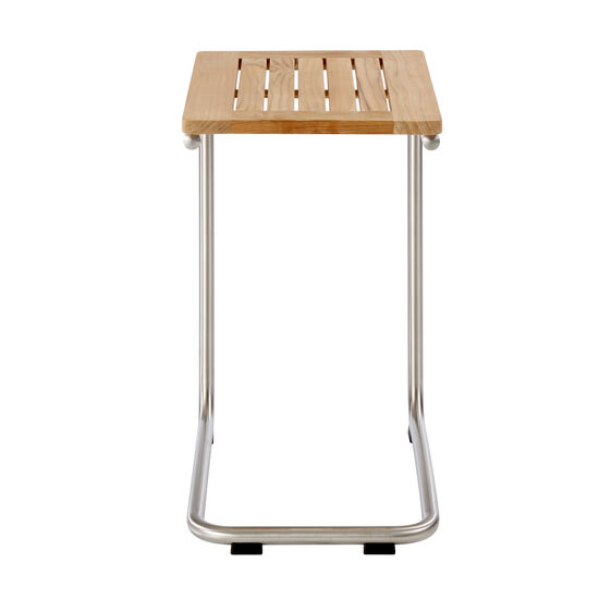Bolero Beistelltisch Edelstahl 55 x 37 Teak