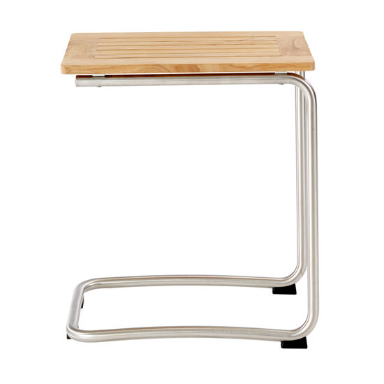 Bolero Beistelltisch Edelstahl 55 x 37 Teak