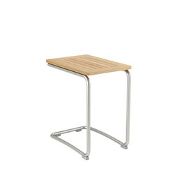 Bolero Beistelltisch Edelstahl 37 x 55 Teak