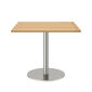 Ronda Mittelfußtisch Edelstahl 90 x 90 Tischplatte Teak