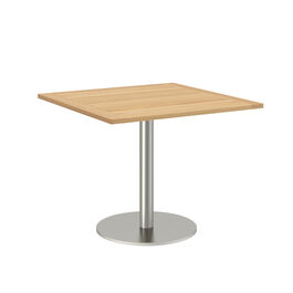 Ronda Mittelfußtisch Edelstahl 90 x 90 Tischplatte Teak