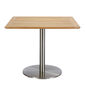 Ronda Mittelfußtisch Edelstahl 90 x 90 Tischplatte Teak