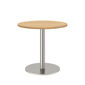 Ronda Mittelfußtisch Edelstahl rund 80 Tischplatte Teak