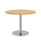 Ronda Mittelfußtisch Edelstahl rund 100 Tischplatte Teak