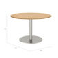 Ronda Mittelfußtisch Edelstahl rund 120 Tischplatte Teak