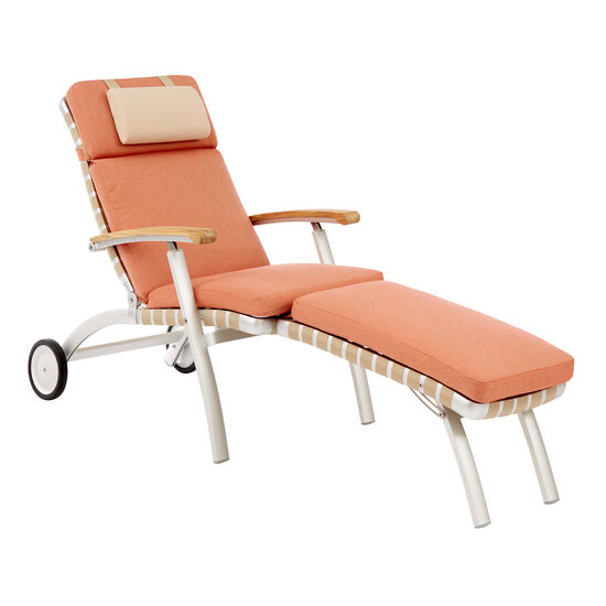 United States Deck Chair mit Rädern und verlängerter Fußstütze