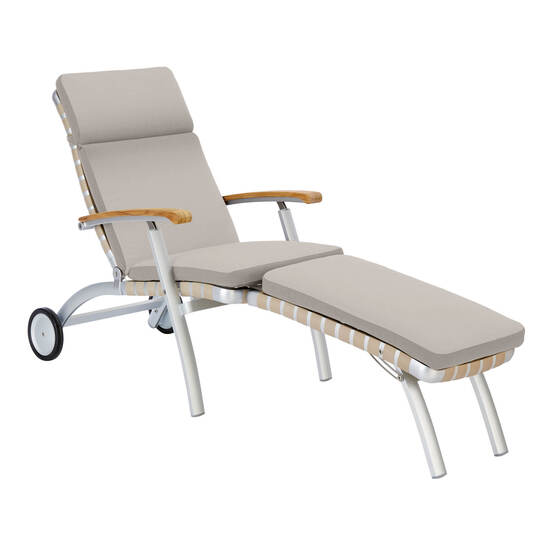 United States Deck Chair mit Rädern und verlängerter Fußstütze