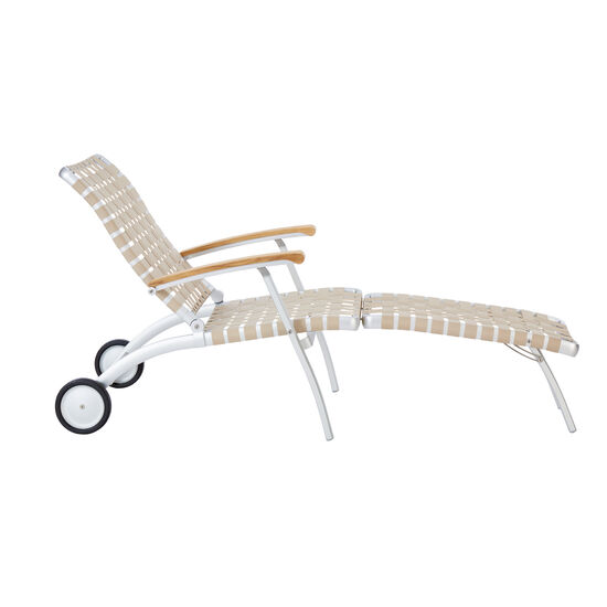 United States Deck Chair mit Rädern und verlängerter Fußstütze