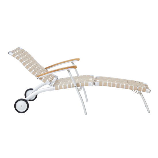 United States Deck Chair mit Rädern und verlängerter Fußstütze