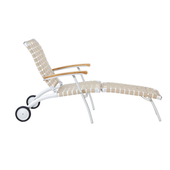 United States Deck Chair mit Rädern und verlängerter Fußstütze