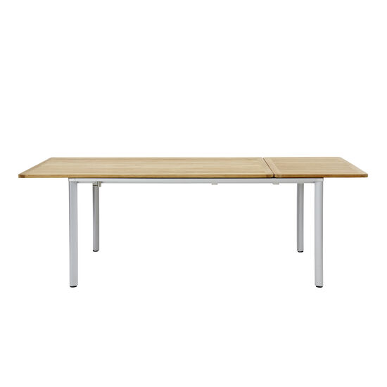Portland Ausziehtisch Aluminium 165-225 x 90 Tischplatte Teak