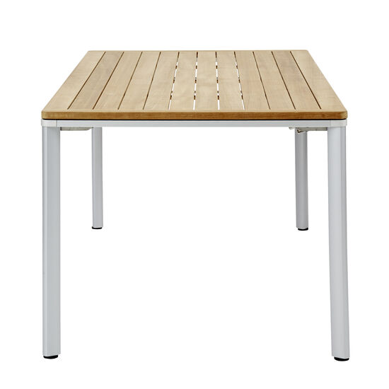 Portland Ausziehtisch Aluminium 165-225 x 90 Tischplatte Teak