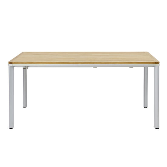 Portland Ausziehtisch Aluminium 165-225 x 90 Tischplatte Teak
