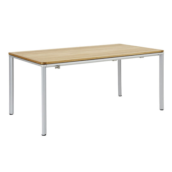 Portland Ausziehtisch Aluminium 165-225 x 90 Tischplatte Teak