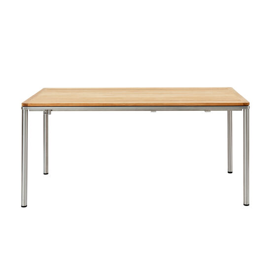 Portland Ausziehtisch Edelstahl 165-225 x 90 Tischplatte Teak