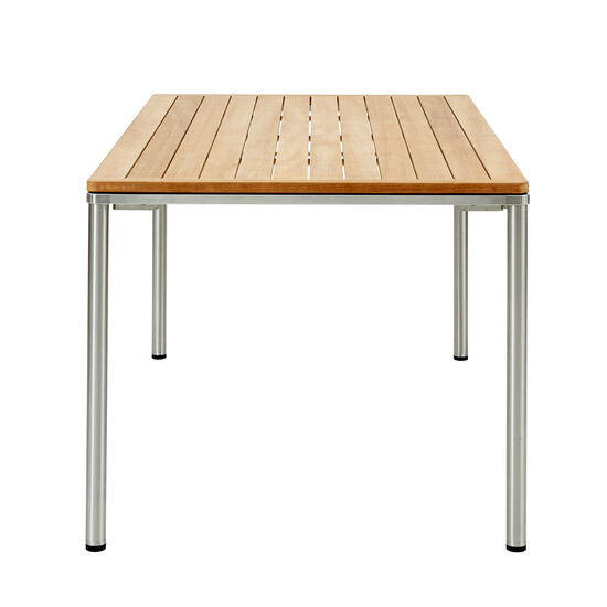 Portland Ausziehtisch Edelstahl 165-225 x 90 Tischplatte Teak