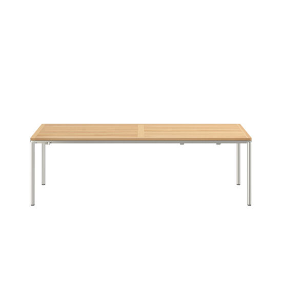 Portland Ausziehtisch Edelstahl 240-300 x 100 Tischplatte Teak