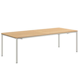 Portland Ausziehtisch Edelstahl 240-300 x 100 Tischplatte Teak