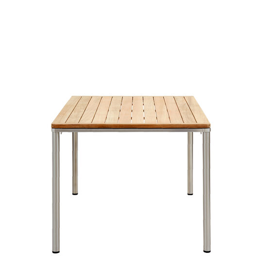 Portland Tisch Edelstahl 140 x 90 Tischplatte Teak