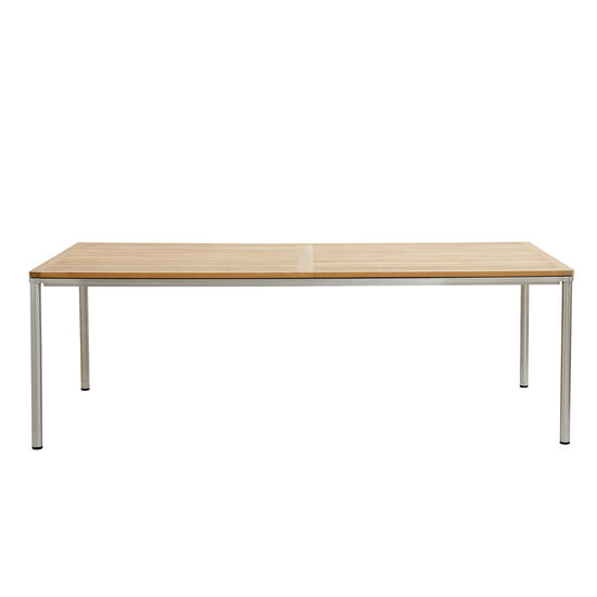 Portland Tisch Edelstahl 220 x 100 Tischplatte Teak