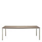 Portland Tisch Edelstahl 220 x 100 Tischplatte Kunstharz Patina Graubraun