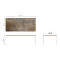Portland Tisch Edelstahl 220 x 100 Tischplatte Kunstharz Patina Graubraun