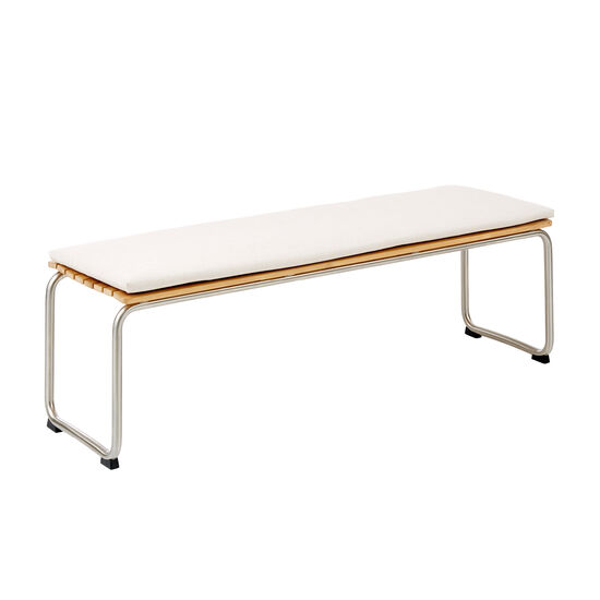 Auflage Bolero Bank Lehnenlos Teak Dessin "Linum"