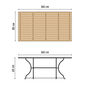 Fontenay Lounge Tisch eckig 160 x 85, Tischplatte Teak