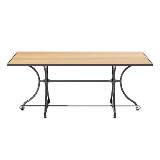 Fontenay Low Dining Tisch rechteckig 160 x 85, Teakleisten