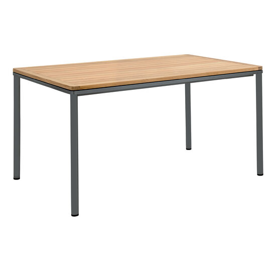 Portland Tisch Graphit 140 x 90 Tischplatte Teak