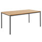 Portland Tisch Graphit 165 x 90 Tischplatte Teak