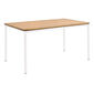 Portland Tisch Weiß 140 x 90 Tischplatte Teak