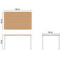 Portland Tisch Weiß 140 x 90 Tischplatte Teak