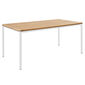 Portland Tisch Weiß 165 x 90 Tischplatte Teak