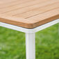Portland Tisch Weiß 165 x 90 Tischplatte Teak