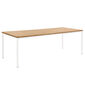 Portland Tisch Weiß 220 x 100 Tischplatte Teak