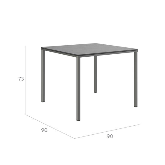Portland Tisch Graphit  90 x 90 Tischplatte Kunstharz Shade