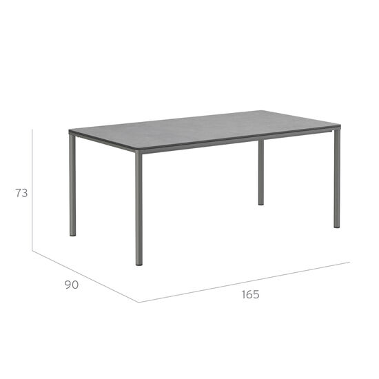 Portland Tisch Graphit 165 x 90 Tischplatte Kunstharz Shade