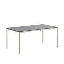 Portland Ausziehtisch Edelstahl 165-225 x 90 Tischplatte Kunstharz Shade