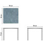 Portland Tisch Edelstahl 90 x 90 Tischplatte Kunstharz Stone